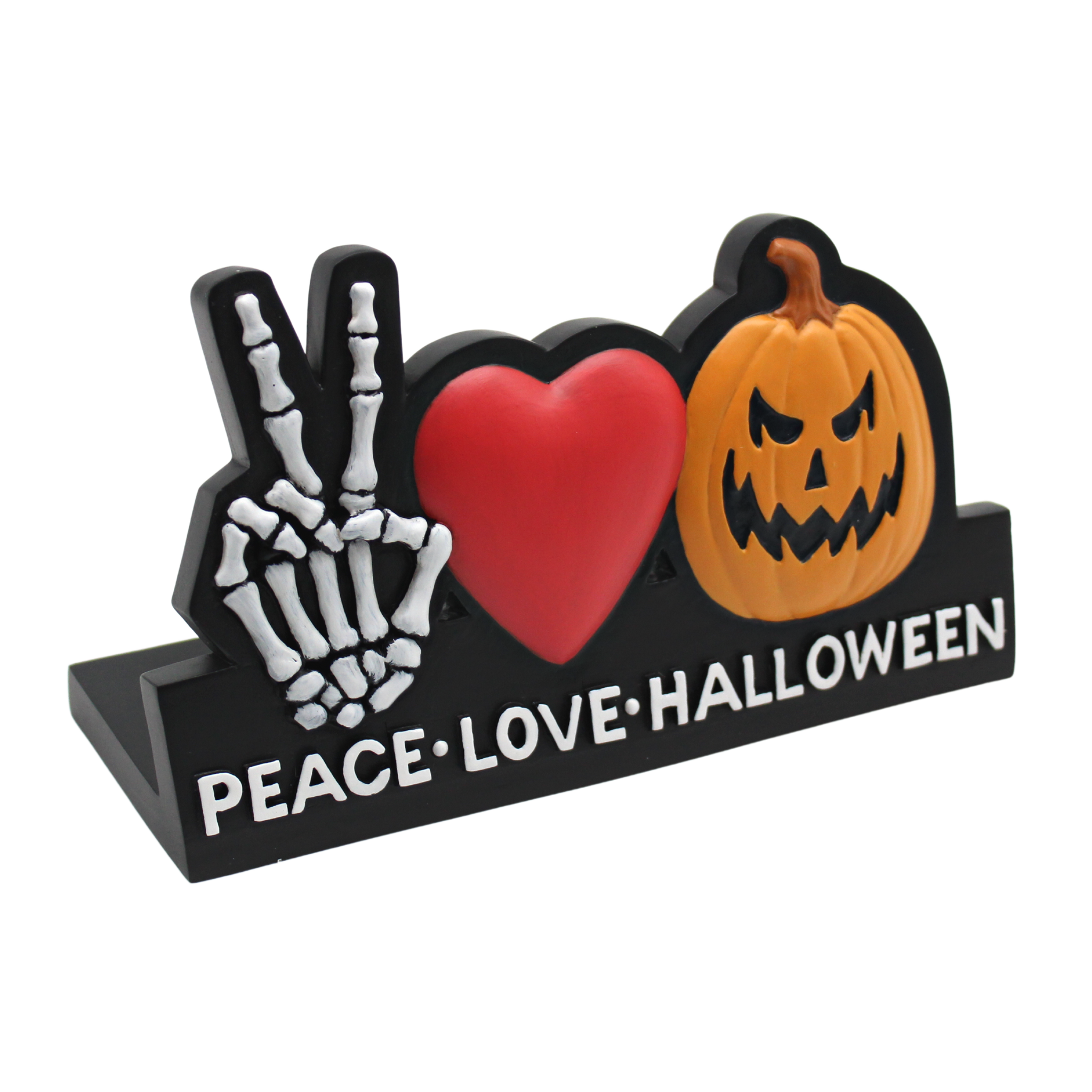 Peace Love Halloween Plaque