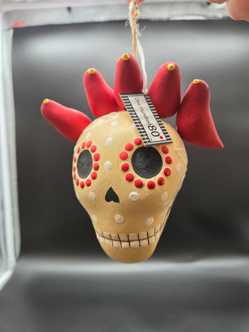 Hand-Painted Papier-Mache Day of the Dead Ornament