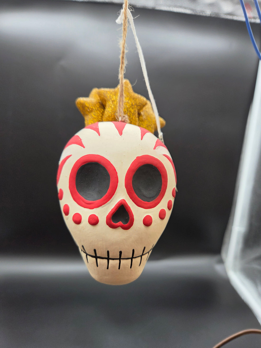 Hand-Painted Papier-Mache Day of the Dead Ornament