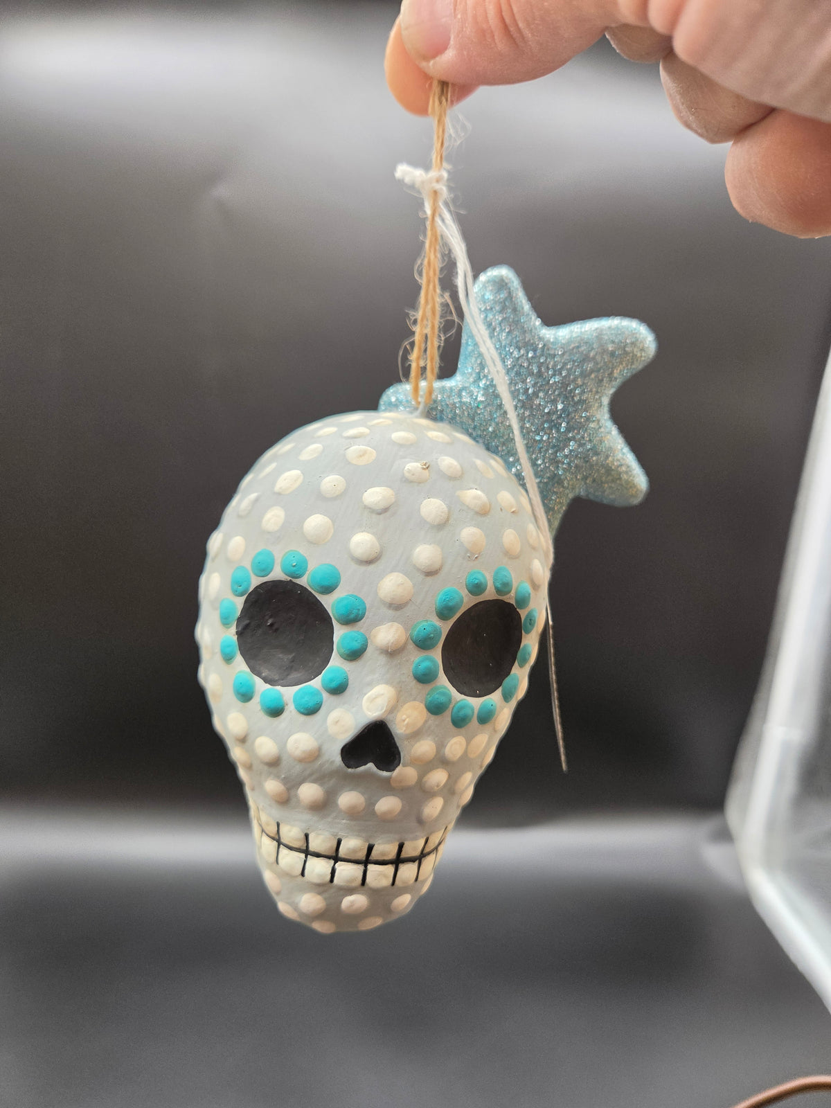 Hand-Painted Papier-Mache Day of the Dead Ornament