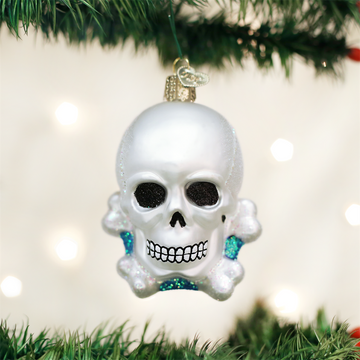 Skull & Crossbones Glass Ornament