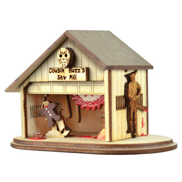 Ginger Boo! Cousin Buzz's Spooky Saw Mill Ginger Cottage Ornament