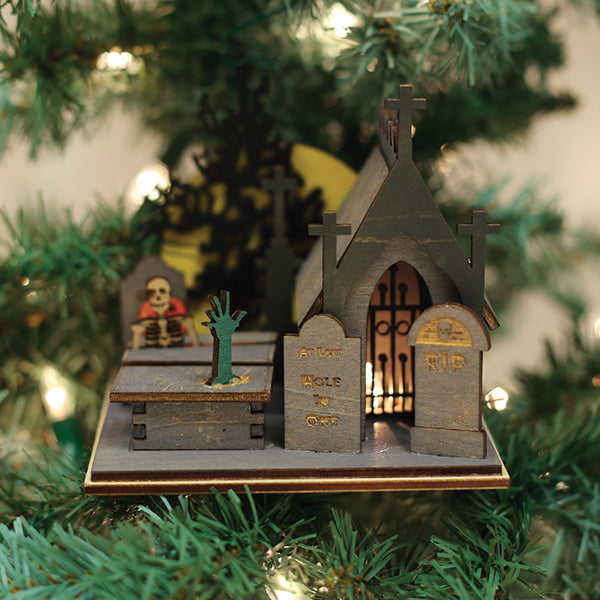 Ginger Boo! Creepy Cemetery Ginger Cottage Ornament