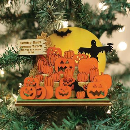 Ginger Boo! Haunted Pumpkins Ginger Cottage Ornament