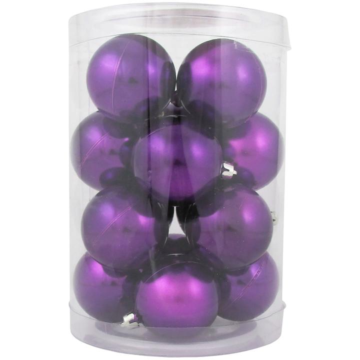 Vivacious Purple 60mm Shatterproof Ball Ornaments, 16-Pack Tub