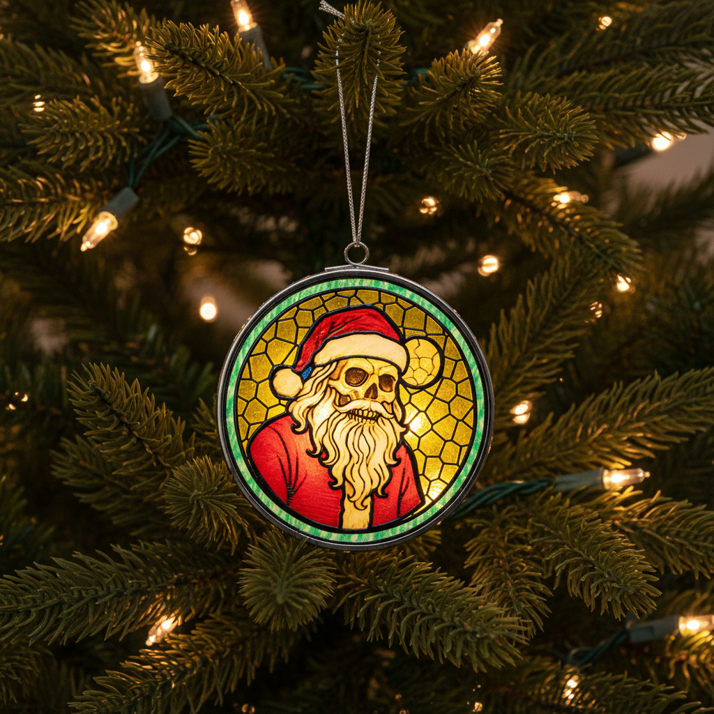 Sun Catcher - Skelly Claus 3"