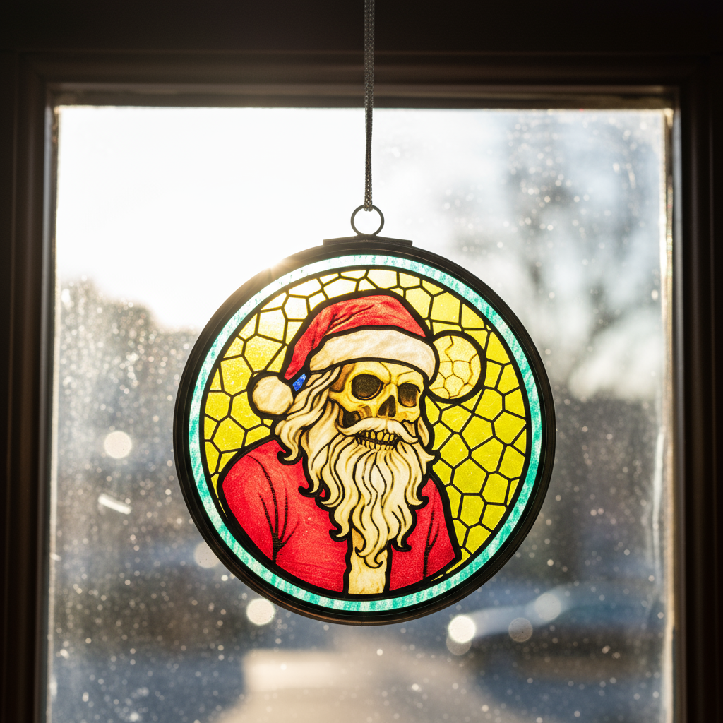 Sun Catcher - Skelly Claus 3"