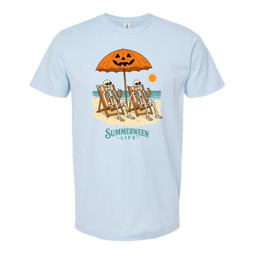 Pumpkin Umbrella Skeletons Unisex Shirt