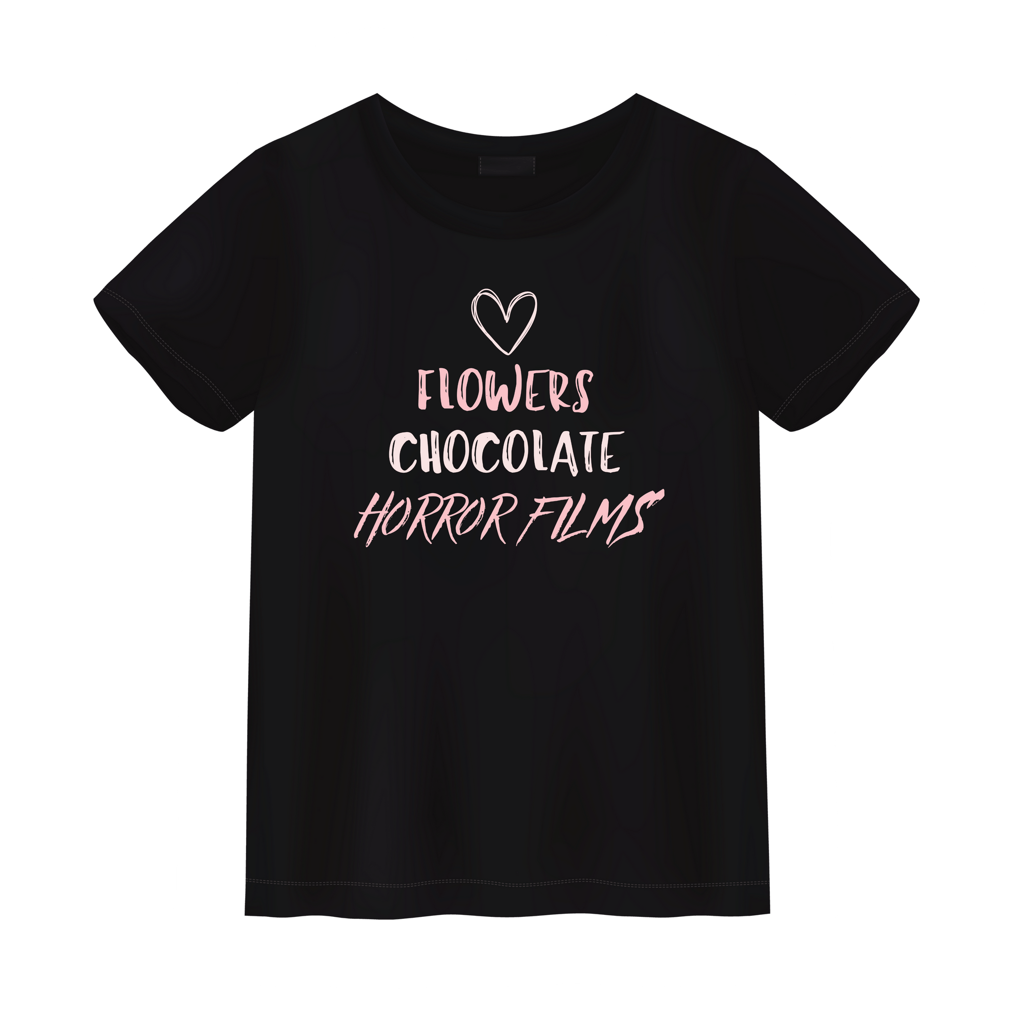 Flowers, Chocolate, Horror Films Unisex Shirt