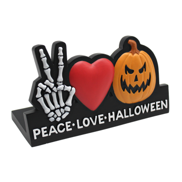 Peace Love Halloween Plaque