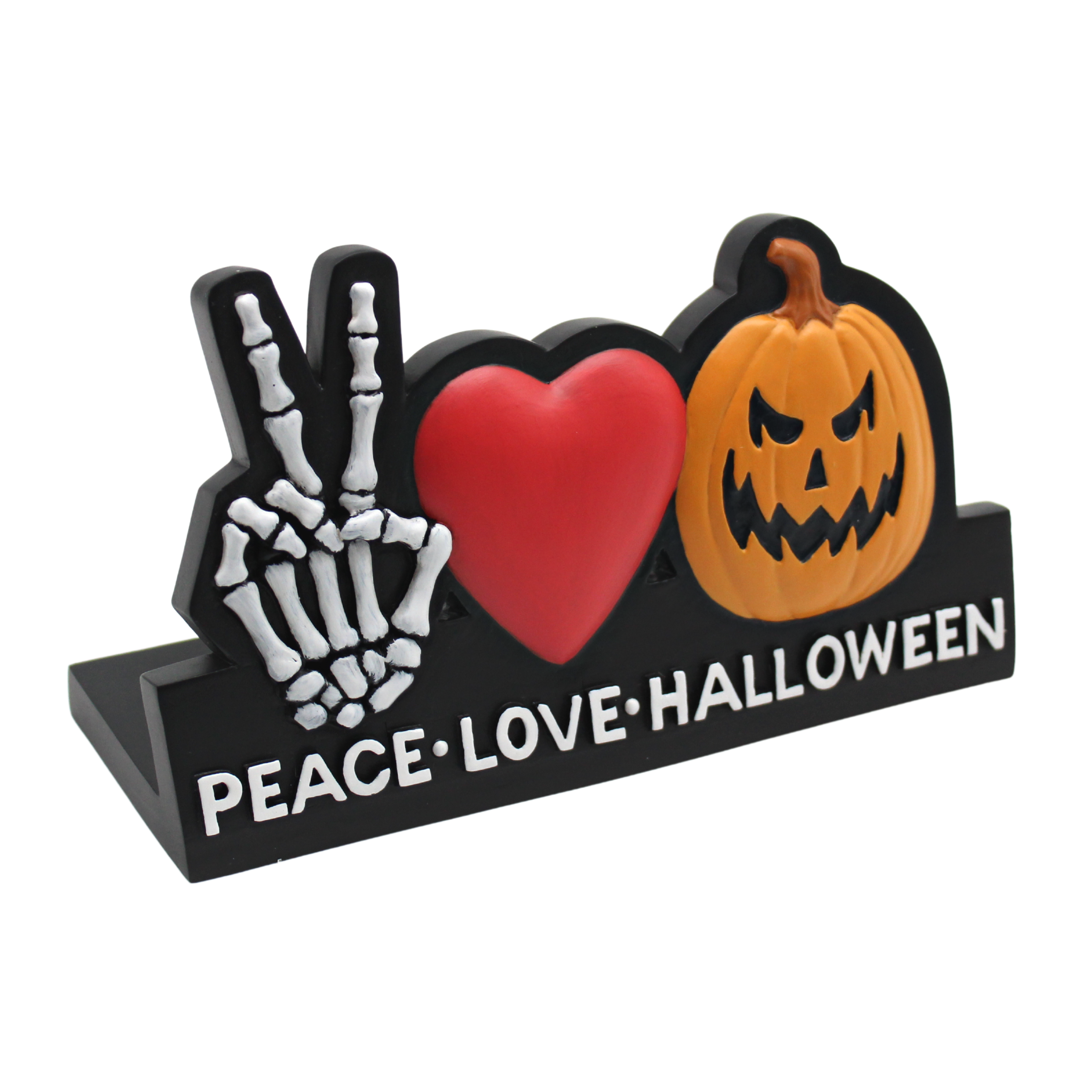 Peace Love Halloween Plaque