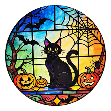 Sun Catcher - Halloween Cat-titude 6"